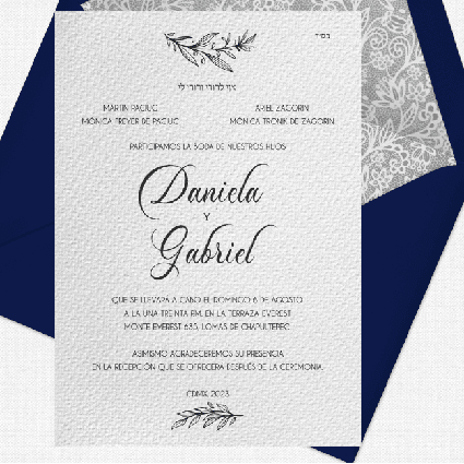 Invitación digital para boda con diseño papel hecho a mano