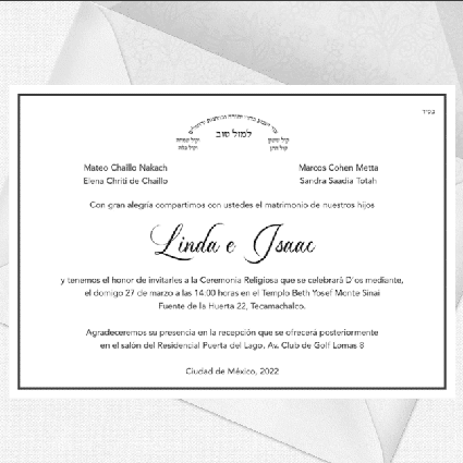 Invitación digital para boda estilo clásico