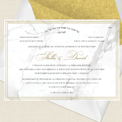 Invitación boda con fondo estilo mármol
